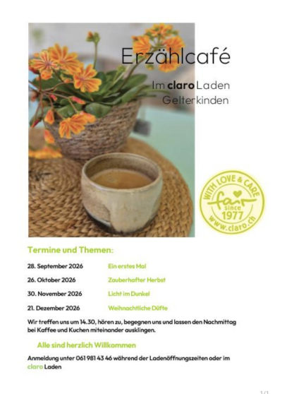 Erzählcafé - Ein erstes Mal