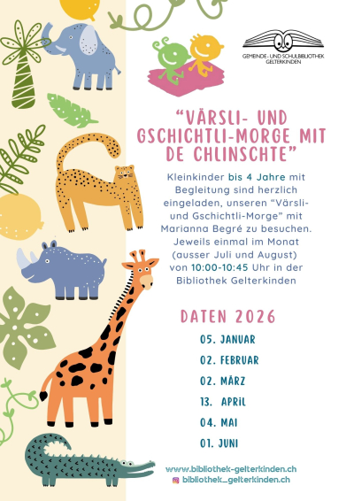 'Värsli + Gschichtli Morge mit de Chlinschte' 'Värsli + Gschichtli Morge mit de Chlinschte'